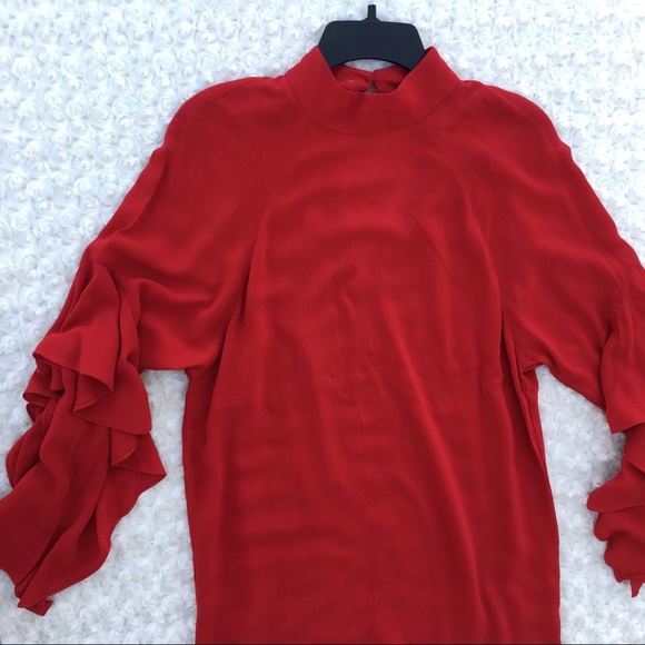 H&M Ruffle Sleeve red Dress - Picture 6 of 8